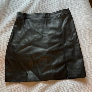 Hollister Black Faux Leather Skirt